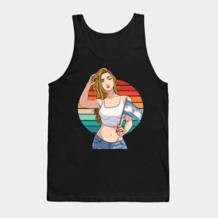 Argentinean Pride Argentina Flag Girl Vintage Tank Top